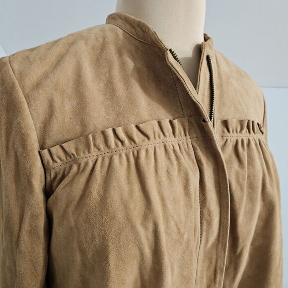 Juicy Couture Leather Knit Jacket Womens Medium Tan Camel Y2K Vintage Western - Picture 3 of 15